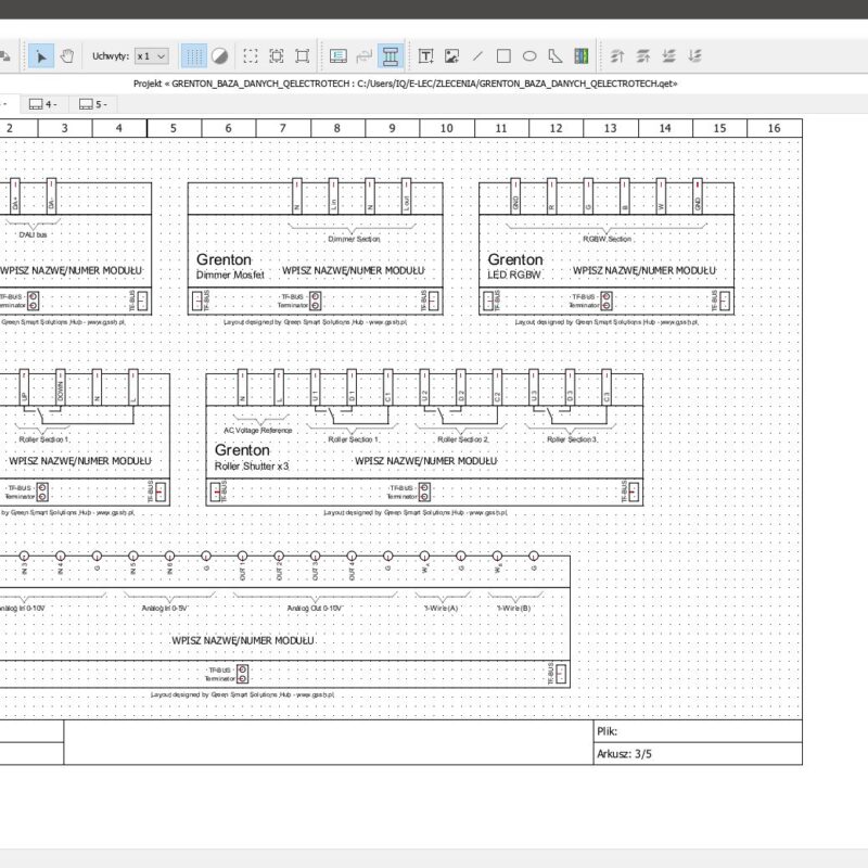 BD-GR-full, Baza danych modułów Grenton dla QElectroTech (schematy)